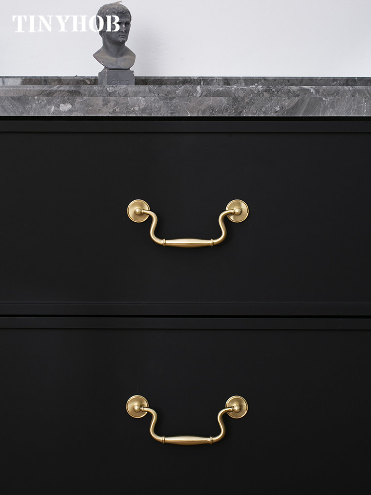 Furniture Hardware Drop Pulls - Роскошные винтажные ручки-подвески из цельной латуни,